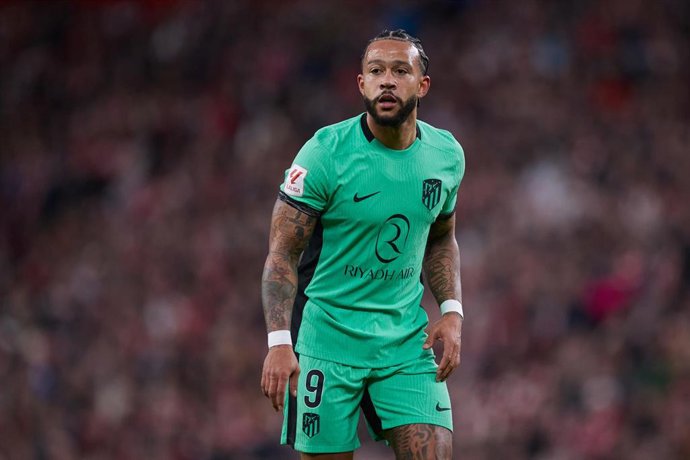 El delantero neerlandés Memphis Depay, en un partido con el Atlético de Madrid. 