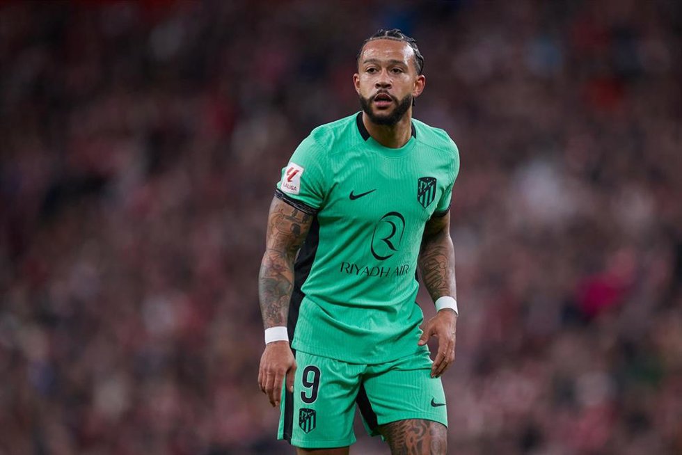 El delantero neerlandés Memphis Depay, en un partido con el Atlético de Madrid. 