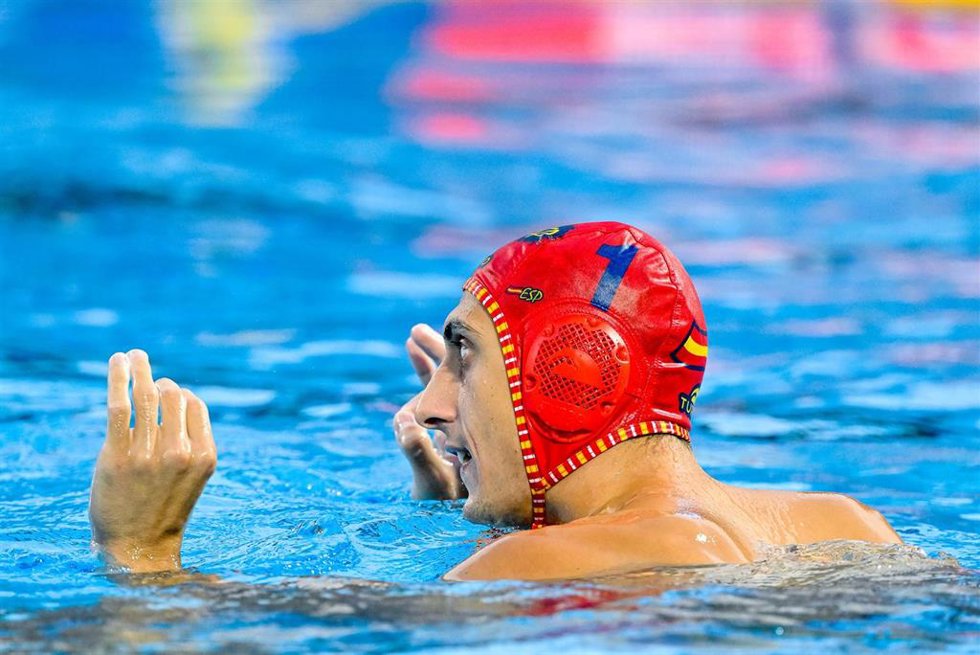 Archivo - Unai Aguirre con la selección española masculina de waterpolo