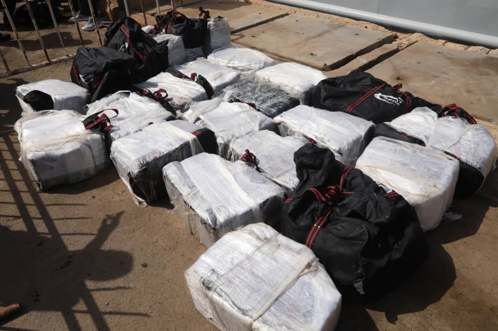 Cocaína decomisada por la Marina Nacional de Senegal