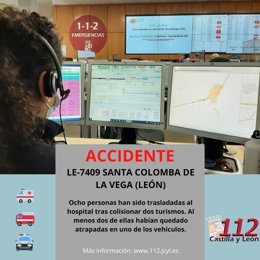 Gráfico elaborado por el 112 con datos sobre el accidente en Santa Colomba de la Vega