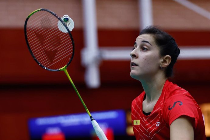 La jugadora española de bádminton Carolina Marín durante un partido