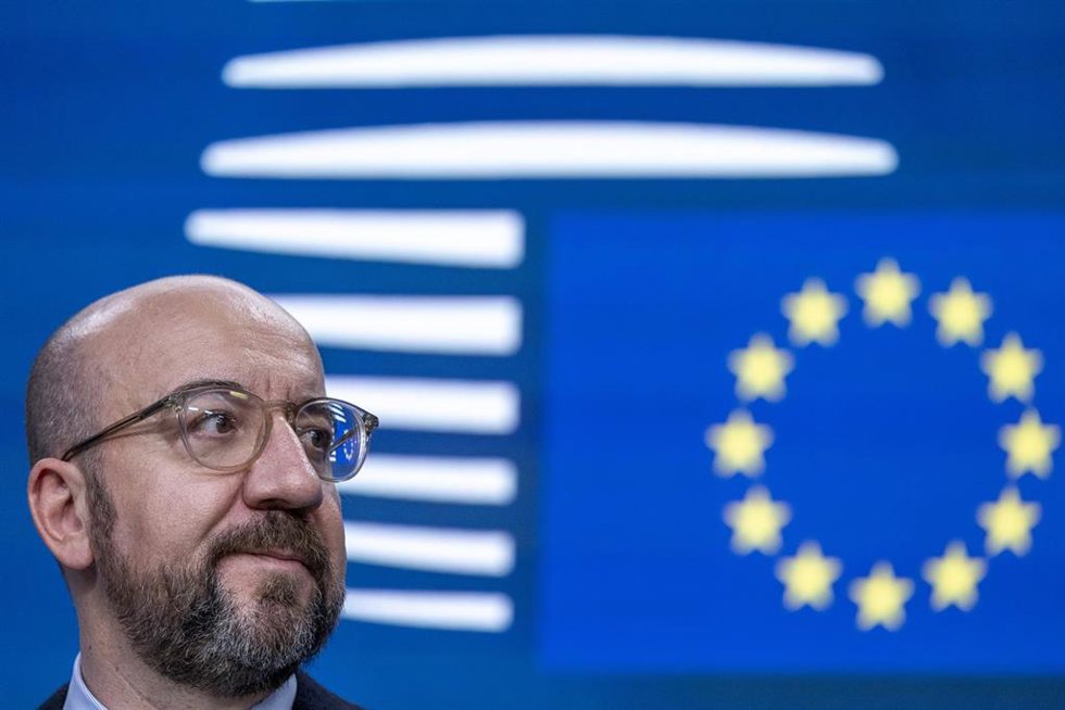 El presidente del Consejo Europeo, Charles Michel, durante una rueda de prensa conjunta, tras el Consejo Europeo, a 15 de diciembre de 2023, en Bruselas
