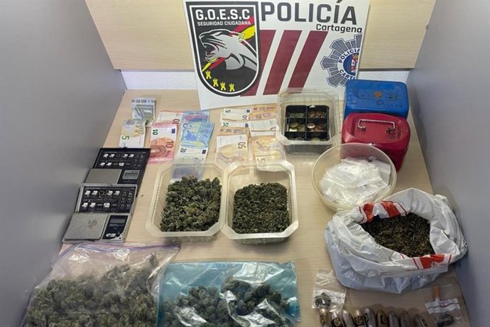 Imagen de la droga incautada por la Policía Local de Cartagena