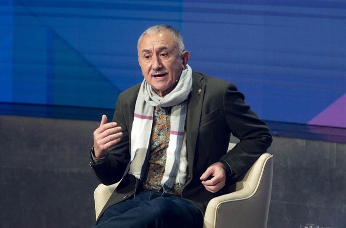 Archivo - El secretario general de UGT, Pepe Álvarez, interviene en una mesa de debate en la segunda edición del foro económico español Wake Up, Spain!, Aprendizaje, crecimiento y sostenibilidad en la Europa solidaria, en la Casa de América, a 4 de ab