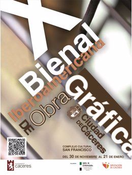Cartel de la X Bienal de Obra Gráfica de Cáceres