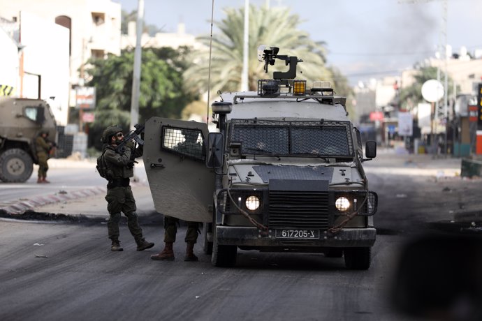 January 4, 2024: Tulkarem, West Bank, Palestine. 04 January 2024. The lsraeli army during a recent incursion at the Nur Sham refugee camp in Tulkarem, in the northern West Bank