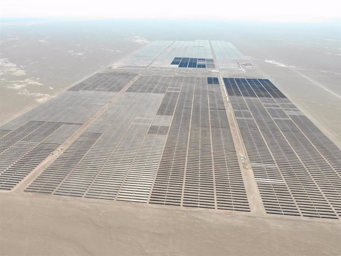 Archivo - Imagen de la planta solar "Granja"  puesta en marcha por Solarpack en Chile.