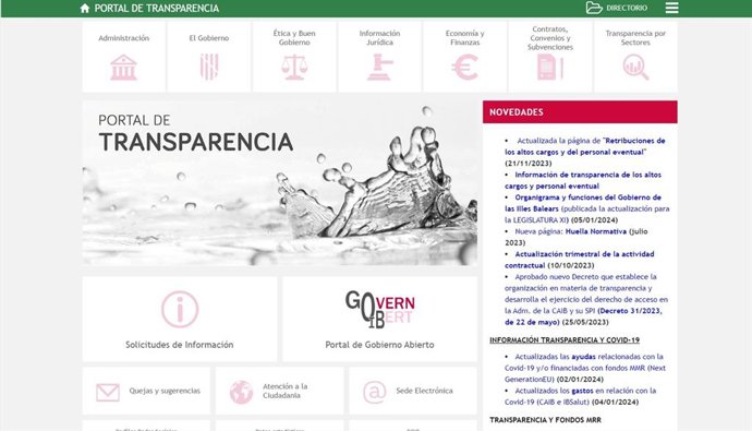 Portal de transparencia del Govern.