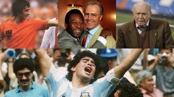 Di Stéfano, Pelé, Beckenbauer, Cruyff y Maradona.