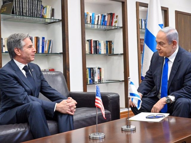 El primer ministro de Israel, Benjamin Netanyahu, recibe al secretario de Estado de Estados Unidos, Antony Blinken