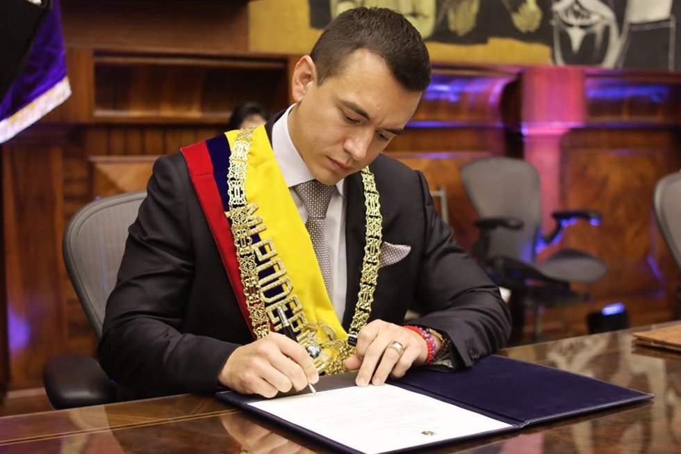 Archivo - El presidente de Ecuador, Daniel Noboa