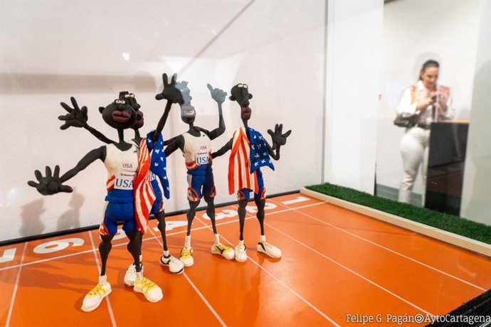 Pieza exhibida en la muestra 'La plastihistoria del deporte', que alberga hasta el 28 de enero el Museo Arqueológico Municipal 'Enrique Escudero de Castro' de Cartagena