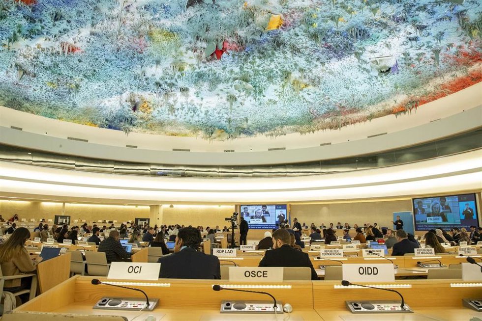 Archivo - Sala principal del Consejo de Derechos Humanos de Naciones Unidas