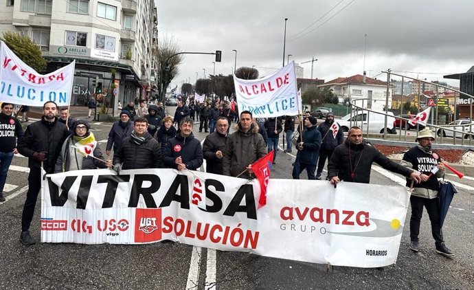 Imagen de una manifestación de trabajadores de Vitrasa.