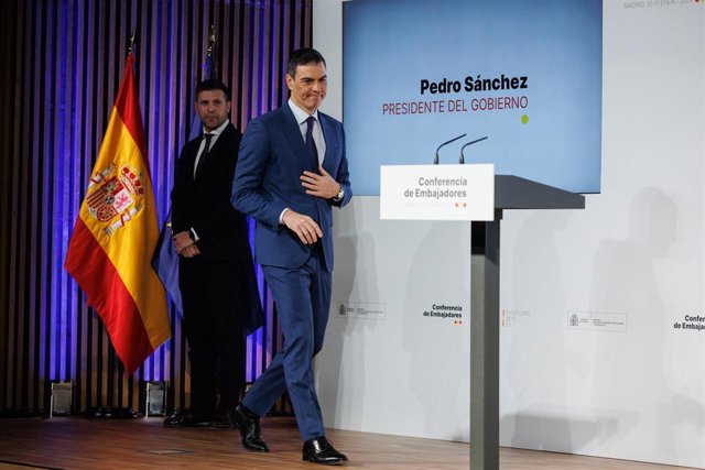 El presidente del Gobierno, Pedro Sánchez, inaugura la VIII Conferencia de Embajadores