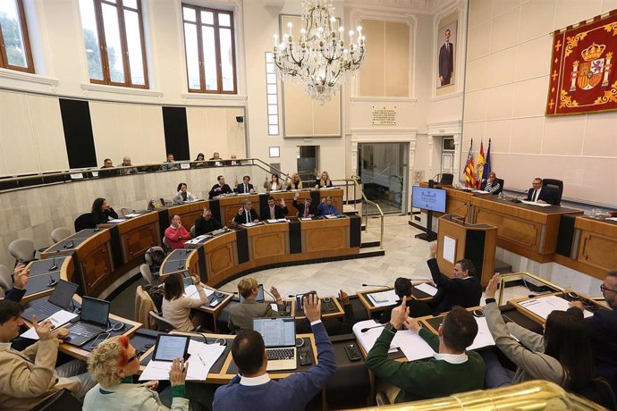 Pleno ordinario del mes de enero en la Diputación de Alicante.