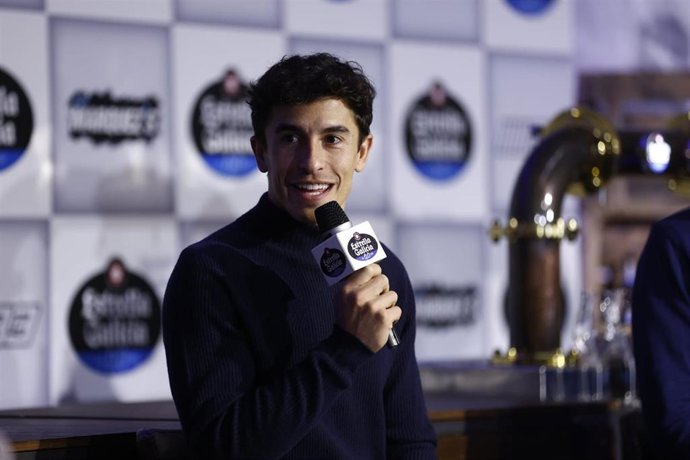 El piloto de MotoGP Marc Márquez (Ducati), en un evento de Estrella Galicia 0,0.
