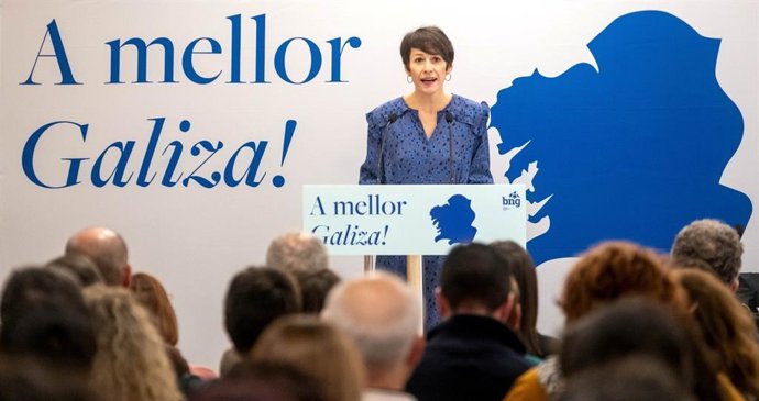 La candidata del BNG a la Presidencia de la Xunta, Ana Pontón, en una convención nacionalista