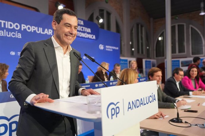 El presidente del PP-A, Juanma Moreno, en la Junta Directiva Autonómica del Partido Popular de Andalucía