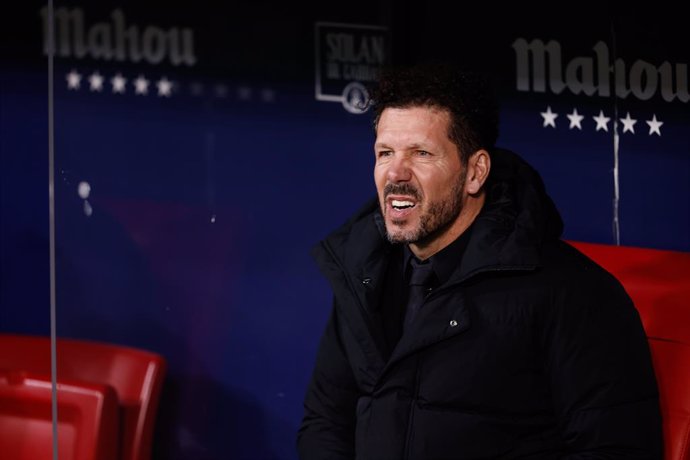 Diego Pablo Simeone, head coach of Atletico de Madrid, looks on during the Spanish League, LaLiga EA Sports, football match played between Atletico de Madrid and Getafe CF at Civitas Metropolitano stadium on December 19, 2023, in Madrid, Spain.
