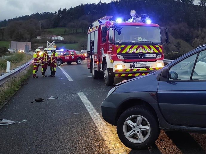 Accidente en la A-67 en Los Corrales de Buelna