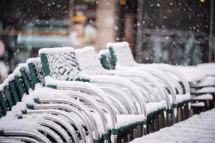 La nieve cuaja en Vitoria-Gasteiz