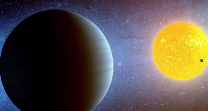 Al igual que Kepler-10 b, ilustrado arriba, el exoplaneta HD 63433 d es un planeta pequeño y rocoso en una órbita estrecha de su estrella.