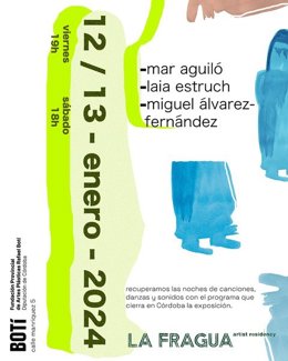 Cartel de las actividades con las que se cierra la exposición 'La fragua. Artist Residency. Belalcázar 2010-2016'.