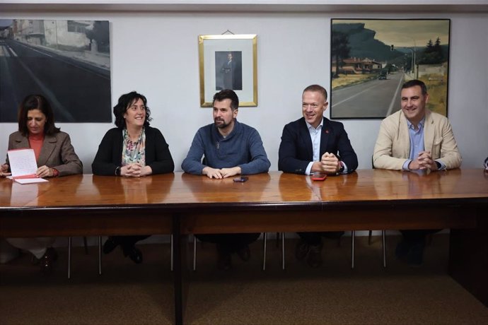 El secretario general del PSOE de Castilla y León, Luis Tudanca, en Burgos