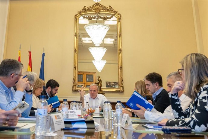 Reunión de trabajo del Gobierno de Aragón.