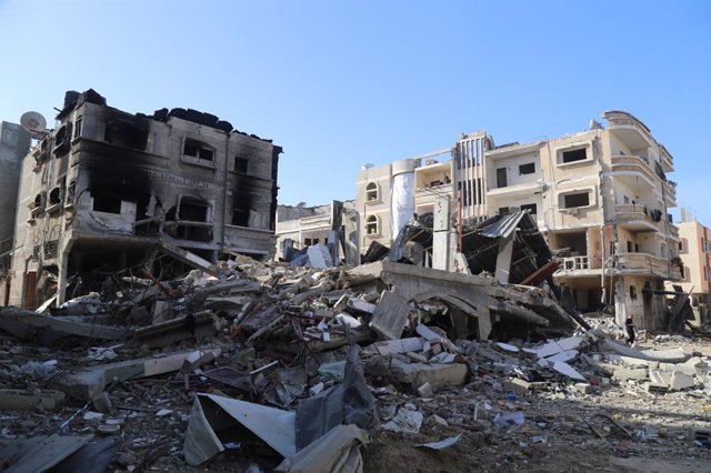 Edificios destruidos en el campo de refugiados de Yabalia, en la Franja de Gaza