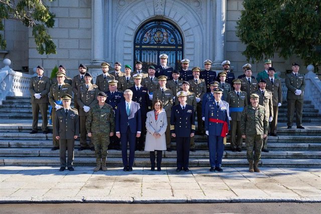 Acto de entrega de condecoraciones ucranianas ‘Cruz de Mérito’ y ‘Distinción de honor por la asistencia al Ejército’, en la Academia de Infantería de Toledo. Toledo, Castilla - La Mancha, España. 11 de enero de 2024.