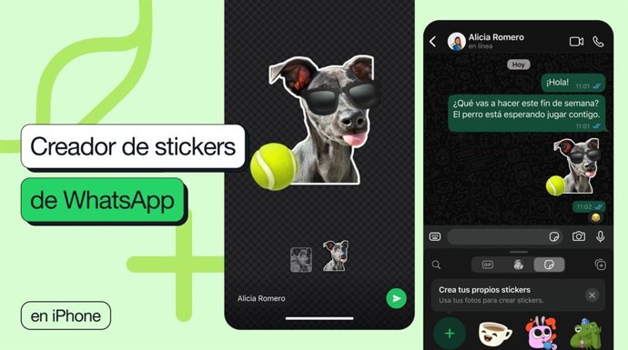 Interfaz de Meta con la nueva característica de creación de 'stickers' sin salir de la app en iOS