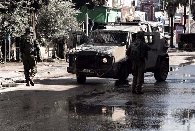 December 13, 2023, Jenin, West Bank: Israeli soldiers during clashes in Jenin, West Bank, on December 13, 2023.