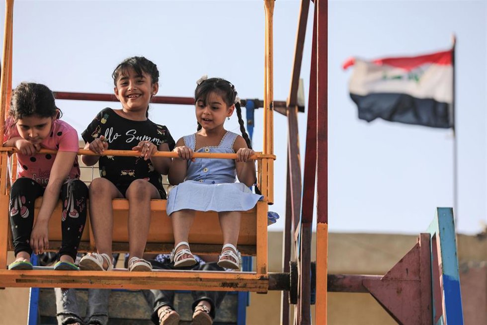 Archivo - Imagen de archivo de niños en Bagdad, capital de Irak