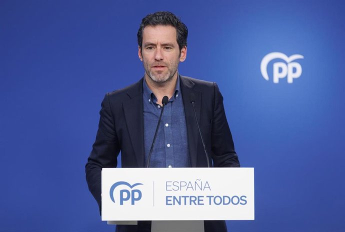 Archivo - El portavoz de Campaña del PP, Borja Sémper, durante una rueda de prensa en la sede del partido, a 20 de febrero de 2023, en Madrid (España). La comparecencia ha tenido lugar después de la reunión del Comité de Dirección