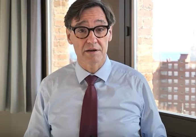 El primer secretario del PSC, Salvador Illa, en el vídeo sobre su candidatura a la Secretaría Primera del PSC