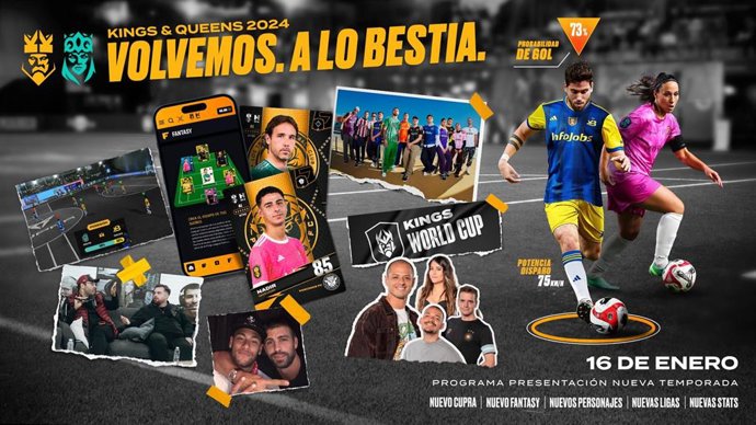 La Kings y Queens League regresan el 16 de enero con su primer programa que presenta la nueva temporada