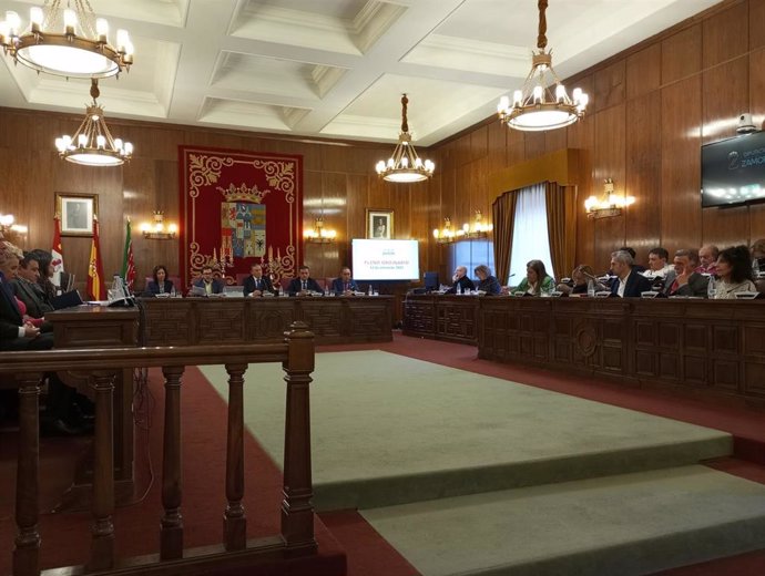 Pleno de la Diputación de Zamora celebrado este viernes.
