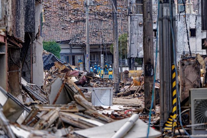 Imagen de archivo de un edficio afectado por el terremoto en Japón. 