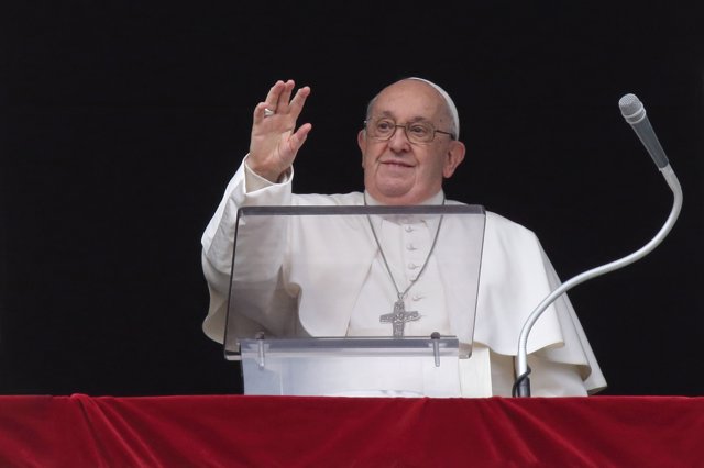 January 1, 2024 - Pope Francis delivers the Angelus prayer in St. Peter's Square in the Vatican.  - Vatican City State Â Evandro Inetti_via ZUMA Wire, Image: 833599240, License: Copyright Management, Restrictions:, Model Release: No, Credit Line: Evandro Inetti 