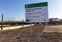 Corte de tráfico de un ramal de la GR-30 por las obras de la vía ciclopeatonal entre PTS y Armilla (Granada)