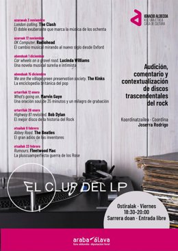 La Casa de Cultura Ignacio Aldecoa acoge este viernes una nueva edición de 'El club del LP', con Joserra Rodrigo