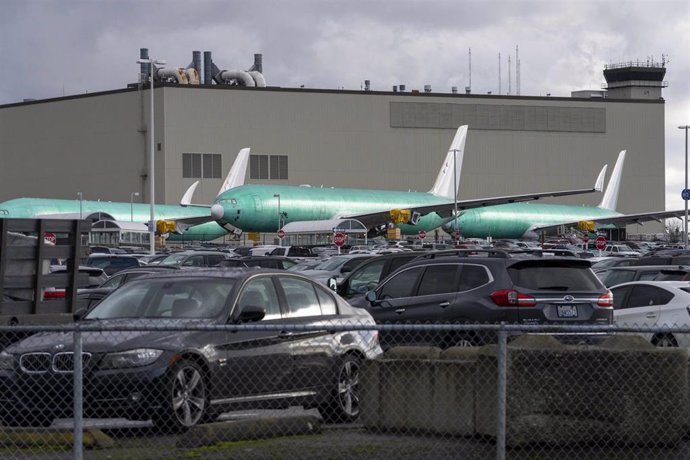 11 January 2024, US, Everett: A general view of the Boeing Everett Factory. 