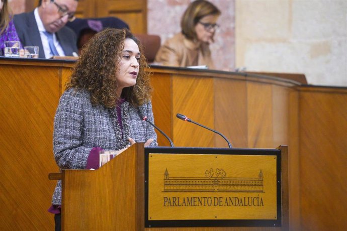La portavoz del Grupo Parlamentario de Por Andalucía, Inmaculada Nieto, en una foto de archivo en el Pleno del Parlamento andaluz.