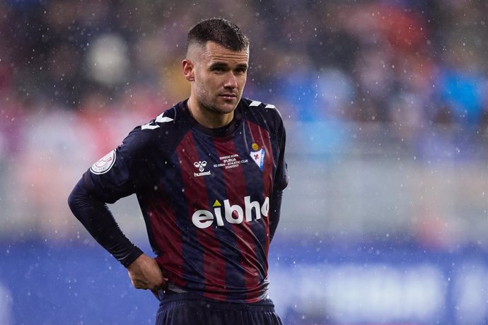 Ager Aketxe of SD Eibar looks on during the Copa del Rey Round of 32 match between SD Eibar and Athletic Club at Ipurua on January 7, 2024, in Eibar, Spain.