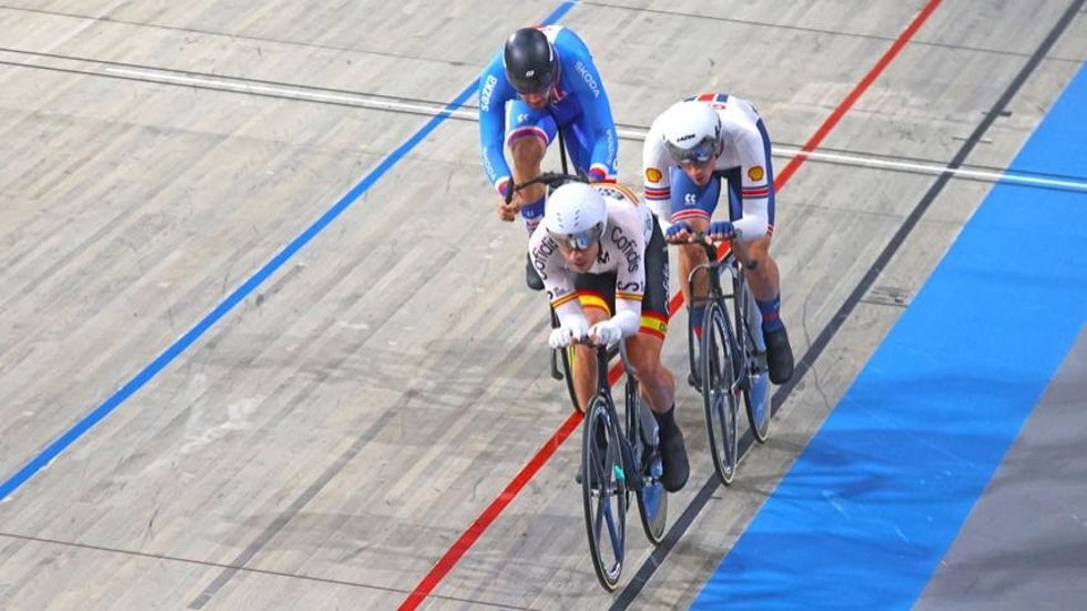 Sebastián Mora, quinto en el scratch del Europeo de ciclismo en pista.