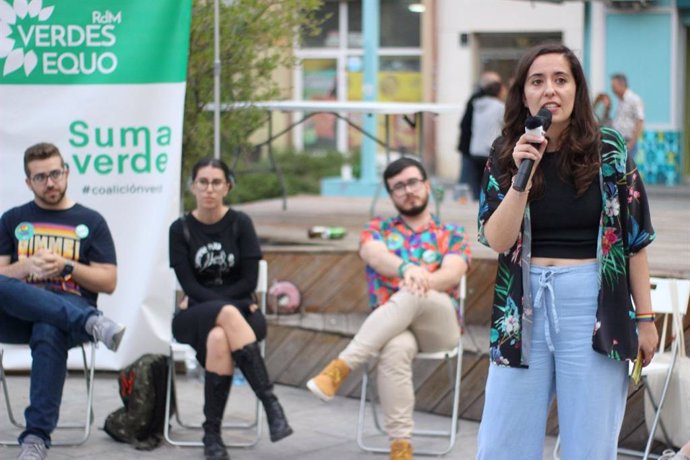 Archivo - La cabeza de lista de Más Región-Verdes Equo a la Asamblea Regional, Helena Vidal, en un acto público