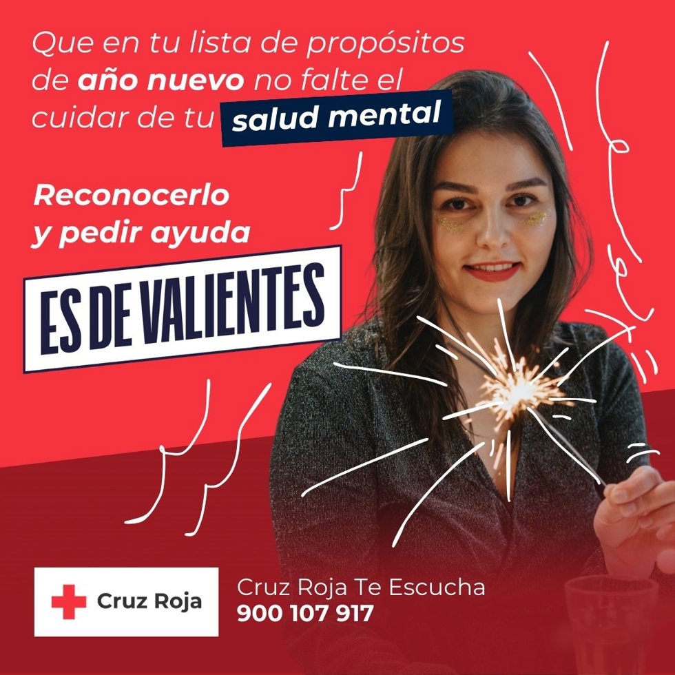 Cartel del servicio 'Cruz Roja Te Escucha'.